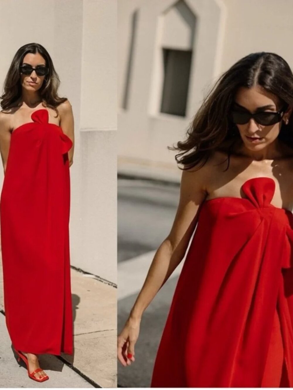Antonio Melani Red Strapless Maxi Dress - Size 6